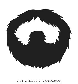 Man's beard icon in black style isolated on white background. Beard symbol stock vector illustration.