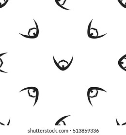 Man's beard icon in black style isolated on white background. Beard pattern symbol stock vector illustration.