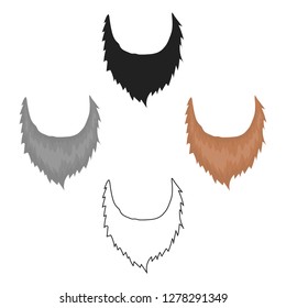 Man's beard icon in cartoon style isolated on white background. Beard symbol stock vector illustration.