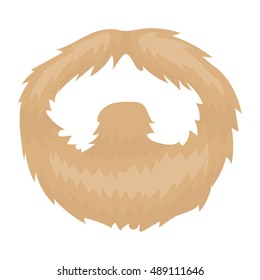 Man's beard icon in cartoon style isolated on white background. Beard symbol stock vector illustration.
