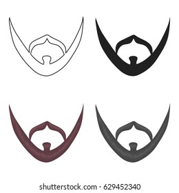 Man's beard icon in cartoon style isolated on white background. Beard symbol stock vector illustration.