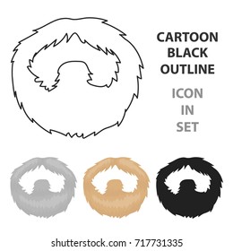 Man's beard icon in cartoon style isolated on white background. Beard symbol stock vector illustration.