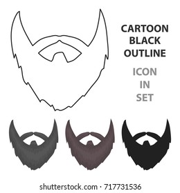 Man's beard icon in cartoon style isolated on white background. Beard symbol stock vector illustration.