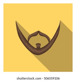 Man's beard icon in flat style isolated on white background. Beard symbol vector illustration.