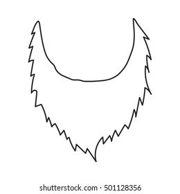 Man's beard icon in outline style isolated on white background. Beard symbol stock vector illustration.