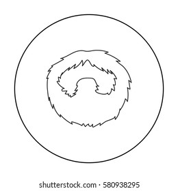 Man's beard icon in outline style isolated on white background. Beard symbol stock vector illustration.