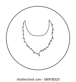 Man's beard icon in outline style isolated on white background. Beard symbol stock vector illustration.