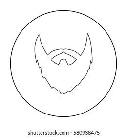 Man's beard icon in outline style isolated on white background. Beard symbol stock vector illustration.