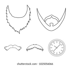 Man's beard and mustache.Beard set collection icons in outline style vector symbol stock illustration web.