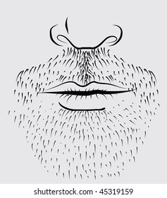 Man's beard .Vector part of face