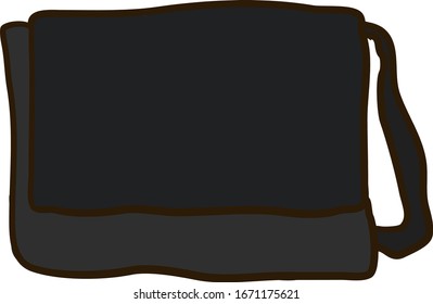 Mans black bag, illustration, vector on white background.