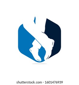Mans boot fashion logo design.	