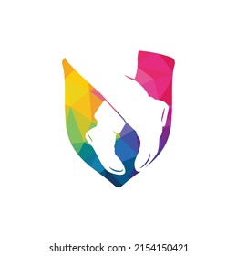 Mans boot fashion vector logo design.	