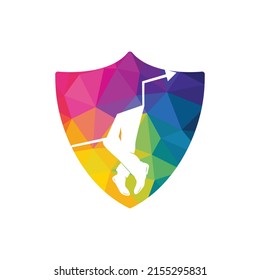 Mans boot fashion vector logo design.	