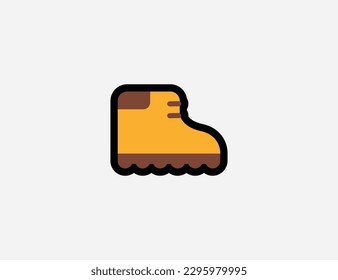 Man's boot vector icon. Emoji illustration. Isolated boot vector emoticon