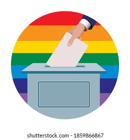 man's choice, hand with blank vector, LGBT flag free choice love