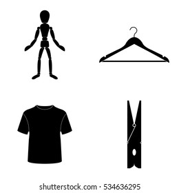 Man's clothes icons vector set