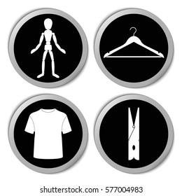 Man's clothes icons - vector stickers  set