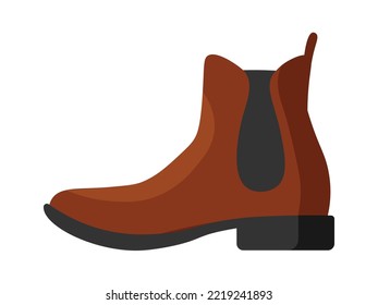 Man's cowboy shoe flat illustration