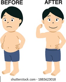 Man's diet before and after.