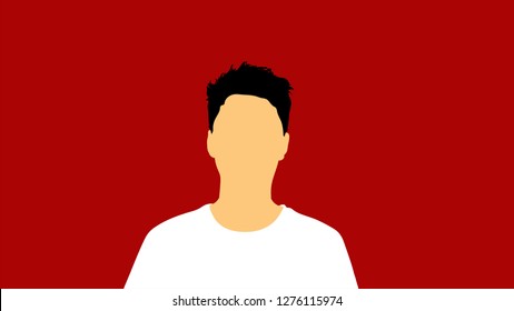The man`s face of an Asian guy.The vector icon.
