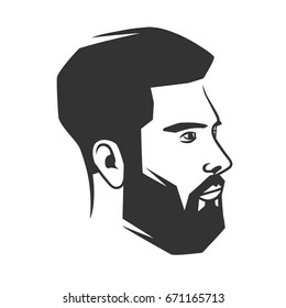 Mans Face Beard Black White Vector Stock Vector (Royalty Free ...