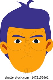 man's face character isolated vector illustration