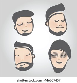 Man's face character,avatars set

