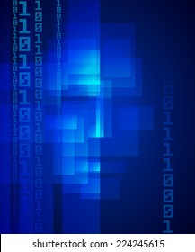 The man's face consisting of rectangles. Eps10 Transparency used RGB Organized by layers Global colors Gradients used