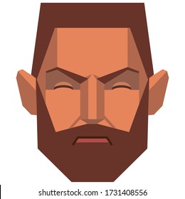 ein männliches Gesicht, das ein Gefühl von Schmerz.Vektorgrafik ausdrückt.
