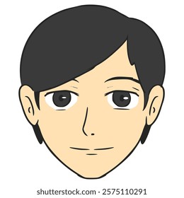 man's face illustration hand drawn isolated vector