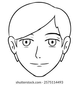 man's face illustration hand drawn outline vector