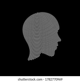 Man's face lines icon, Vector illustration.