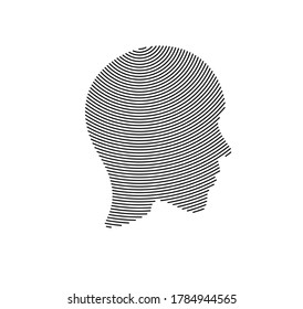 Man's face lines icon, Vector illustration.