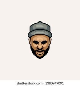 man's face logo template vector