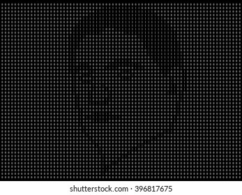 man's face painted with the help of ones and zeros