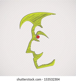man's face profile illustration