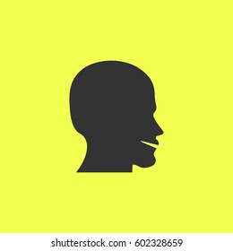 Man's face shape icon flat.