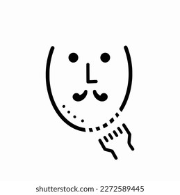 Man's face shaving Beard with a shaver, simply Icon isolated on white background, Illustration vector