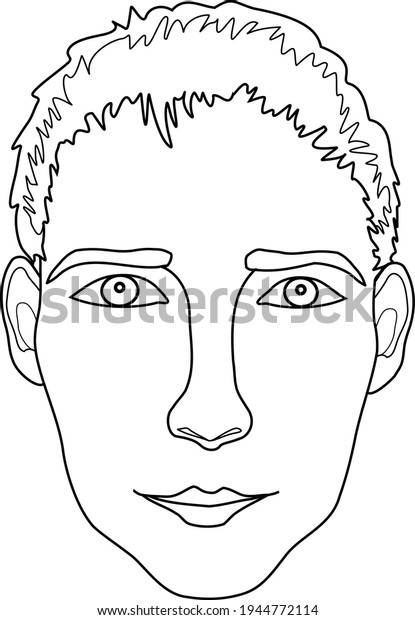 Mans Face Vector Graphics Black Outline Stock Vector (Royalty Free ...