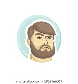 A man's face . Vector illustration, logo for printing T-shirts and other purposes