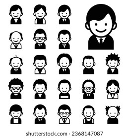 Man's facial expression icon set, vector illustration