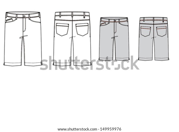 Mans Fashion Trousers Technical Vector Drawing Stock Vector (Royalty ...