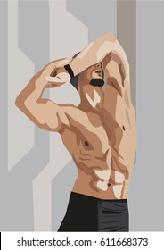 Man's figure athletic appearance