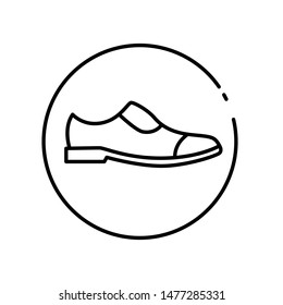 Man's formal shoes. Fashion line icon logo design