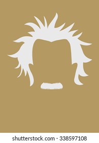 Man's hair and mustache symbol