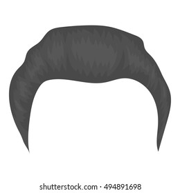 Man's hairstyle icon in monochrome style isolated on white background. Beard symbol stock vector illustration.