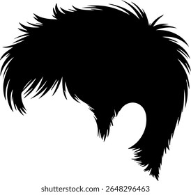man's hairstyle messy hair silhouette