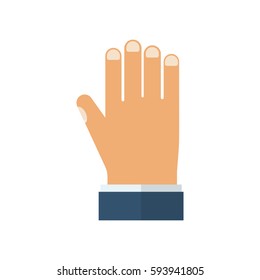 Man's hand in a business suit. Vector illustration flat style design. Isolated on white background. Front side.