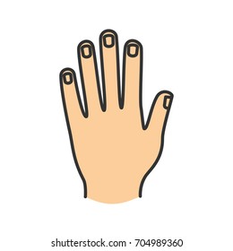Man's hand color icon. Isolated vector illustration